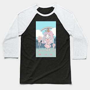 Cute kawaii unicorn anime manga chibi girl Baseball T-Shirt